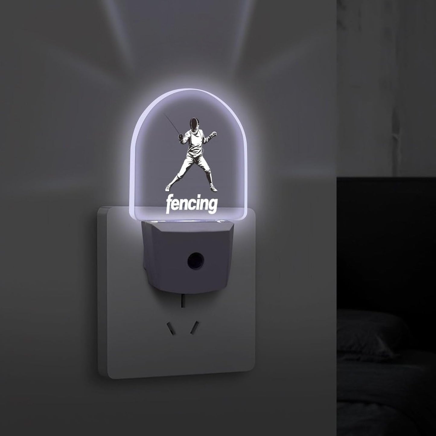 Fencing Funny LED Night Lights Plug Into Wall Smart Lighting for Hallways Kitchen Bedroom