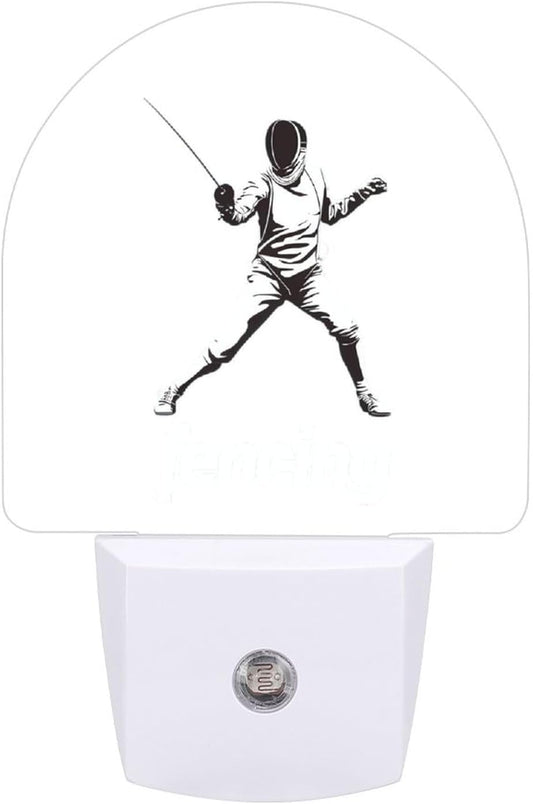 Fencing Funny LED Night Lights Plug Into Wall Smart Lighting for Hallways Kitchen Bedroom