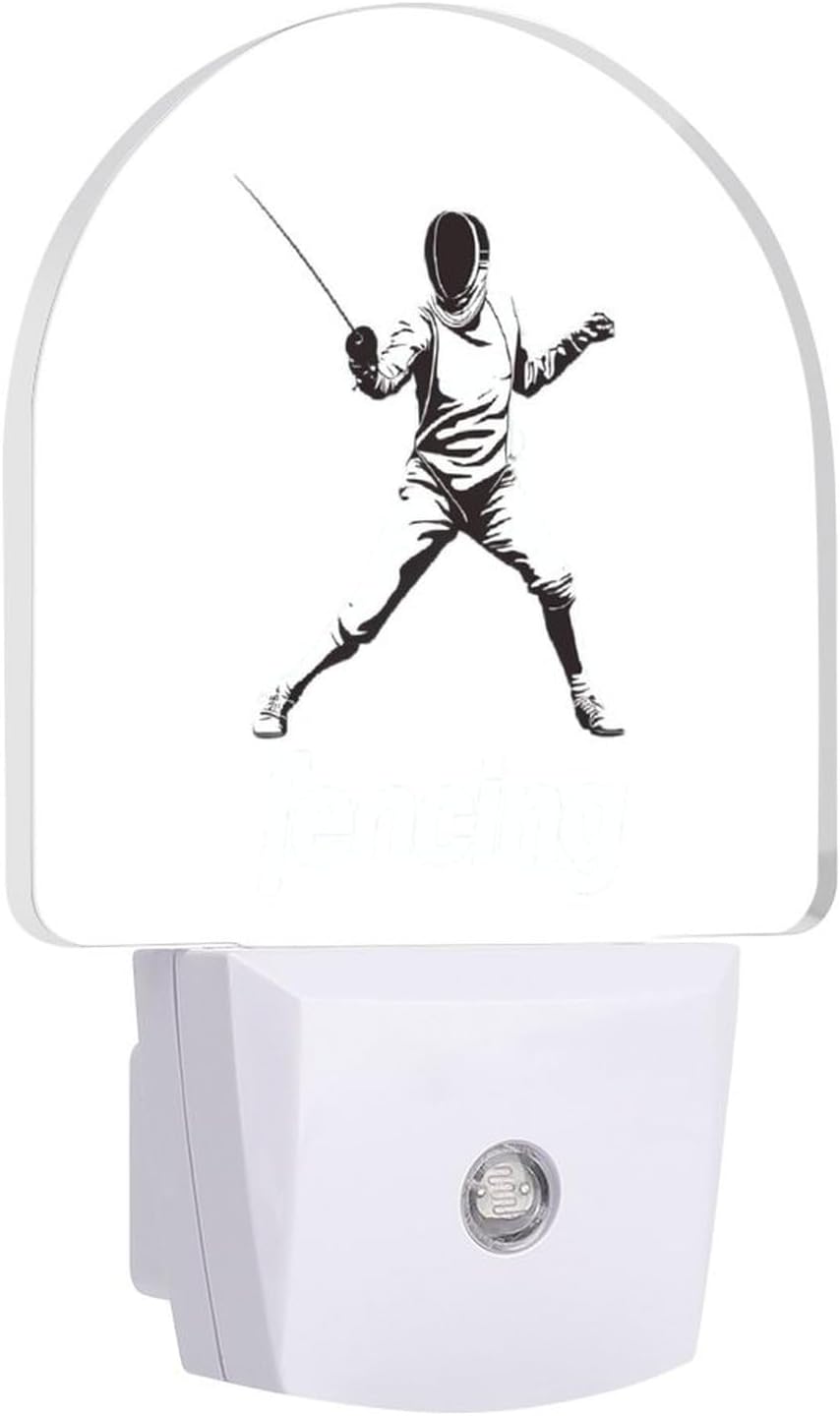 Fencing Funny LED Night Lights Plug Into Wall Smart Lighting for Hallways Kitchen Bedroom
