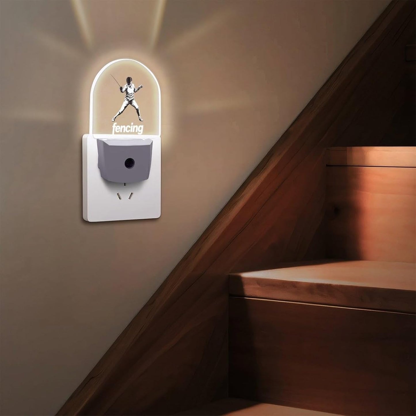 Fencing Funny LED Night Lights Plug Into Wall Smart Lighting for Hallways Kitchen Bedroom