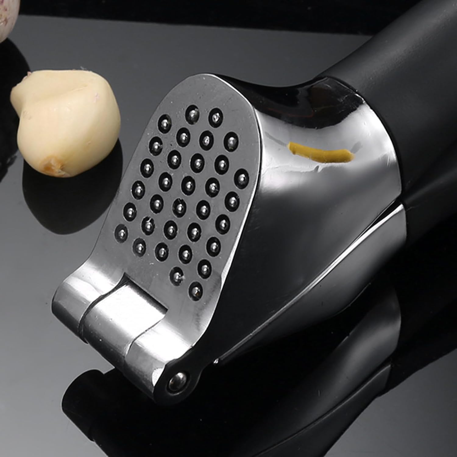 Heavy Duty Garlic Press & Mincer - Sturdy Kitchen Garlic Crusher with Ergonomic Handle, Ginger Presser & Slicer