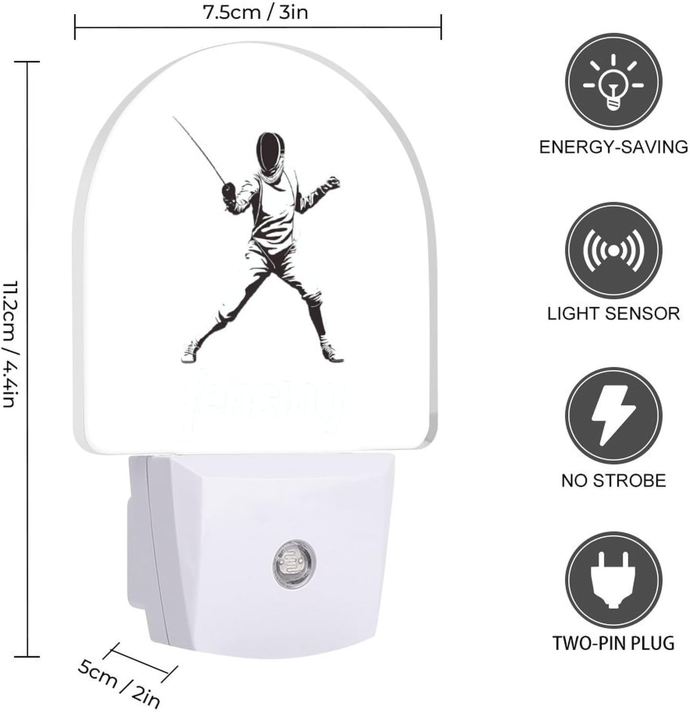 Fencing Funny LED Night Lights Plug Into Wall Smart Lighting for Hallways Kitchen Bedroom